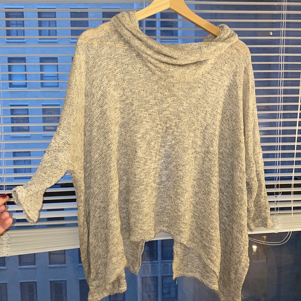 Cute split back, cowl neck sweater.